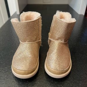 Gold sparkly toddler Uggs